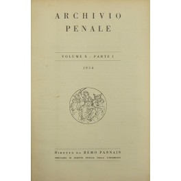 Archivio penale. Volume X - Anno 1954