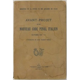 Avant-projet d'un nouveau code penal italien. Octobre 1927 - V. …