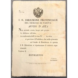 Avviso d'Asta. L'I. R. Delegazione Provinciale del Demanio di Padova. …