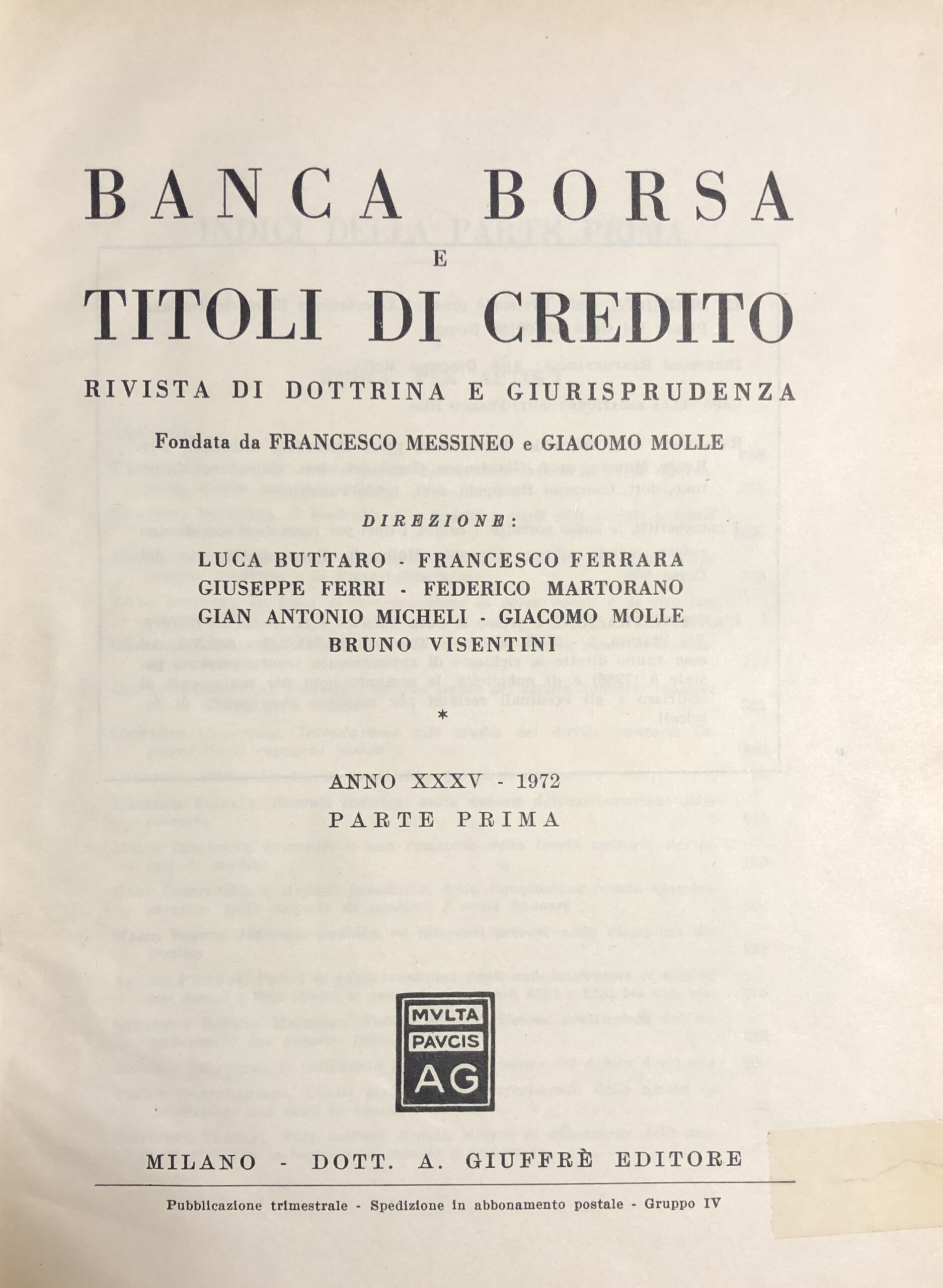 Banca borsa e titoli di credito. Rivista di Dottrina e …