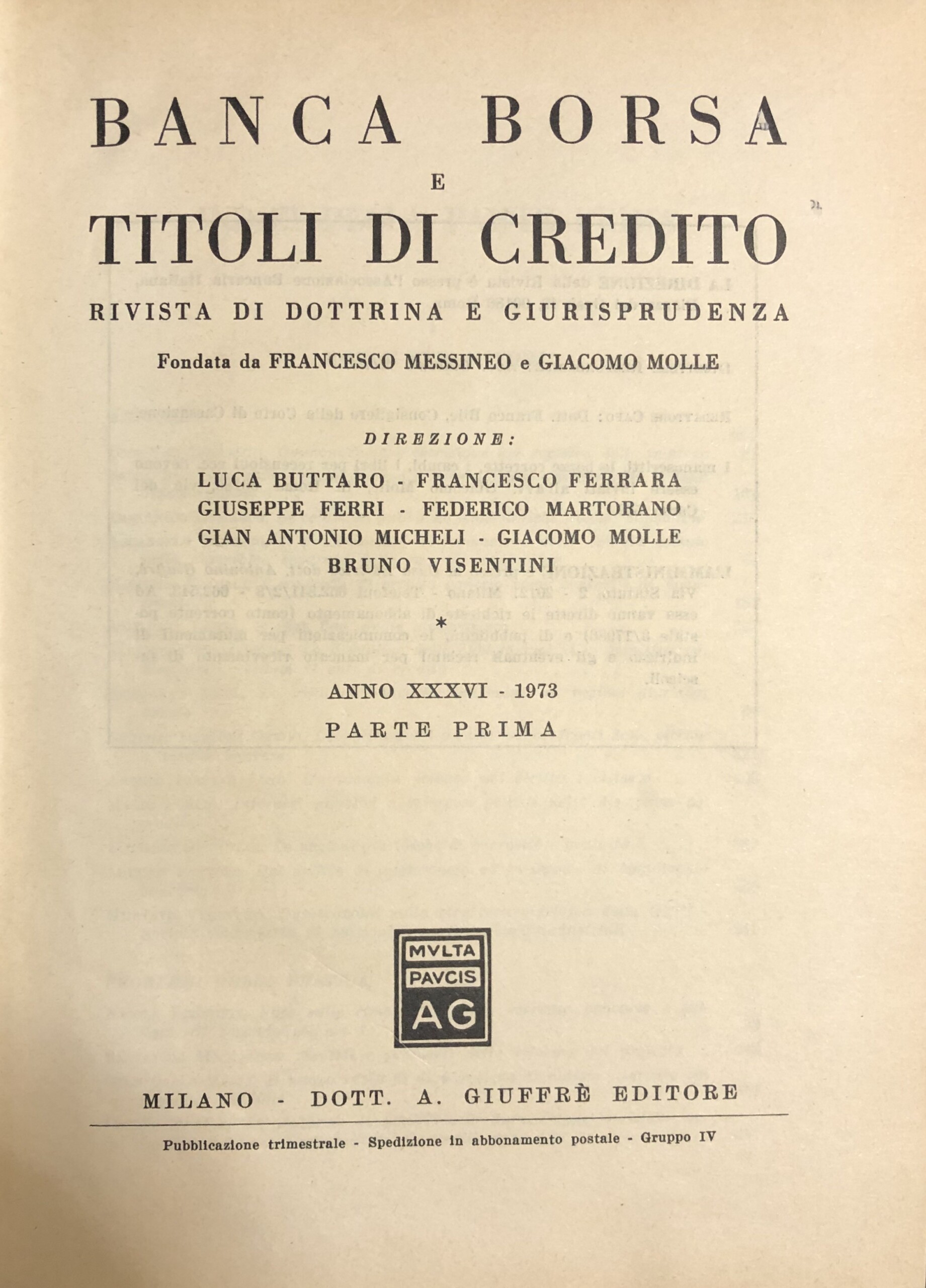 Banca borsa e titoli di credito. Rivista di Dottrina e …