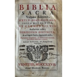 Biblia Sacra vulgatae editionis, Sixti V Pontificis Max. Jussu recognita, …