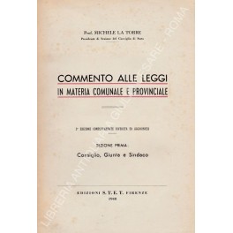 Commento alle leggi in materia comunale e provinciale