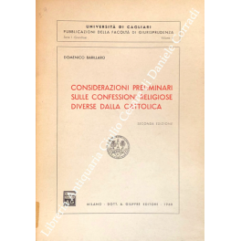 Considerazioni preliminari sulle confessioni religiose diverse dalla cattolica