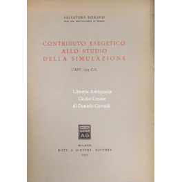 Contributo esegetico allo studio della simulazione. L'art. 1414 c.c.