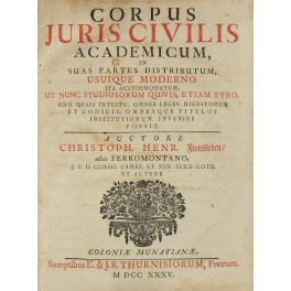 Corpus Juris Civilis academicum in suas partes distributum usuique moderno …