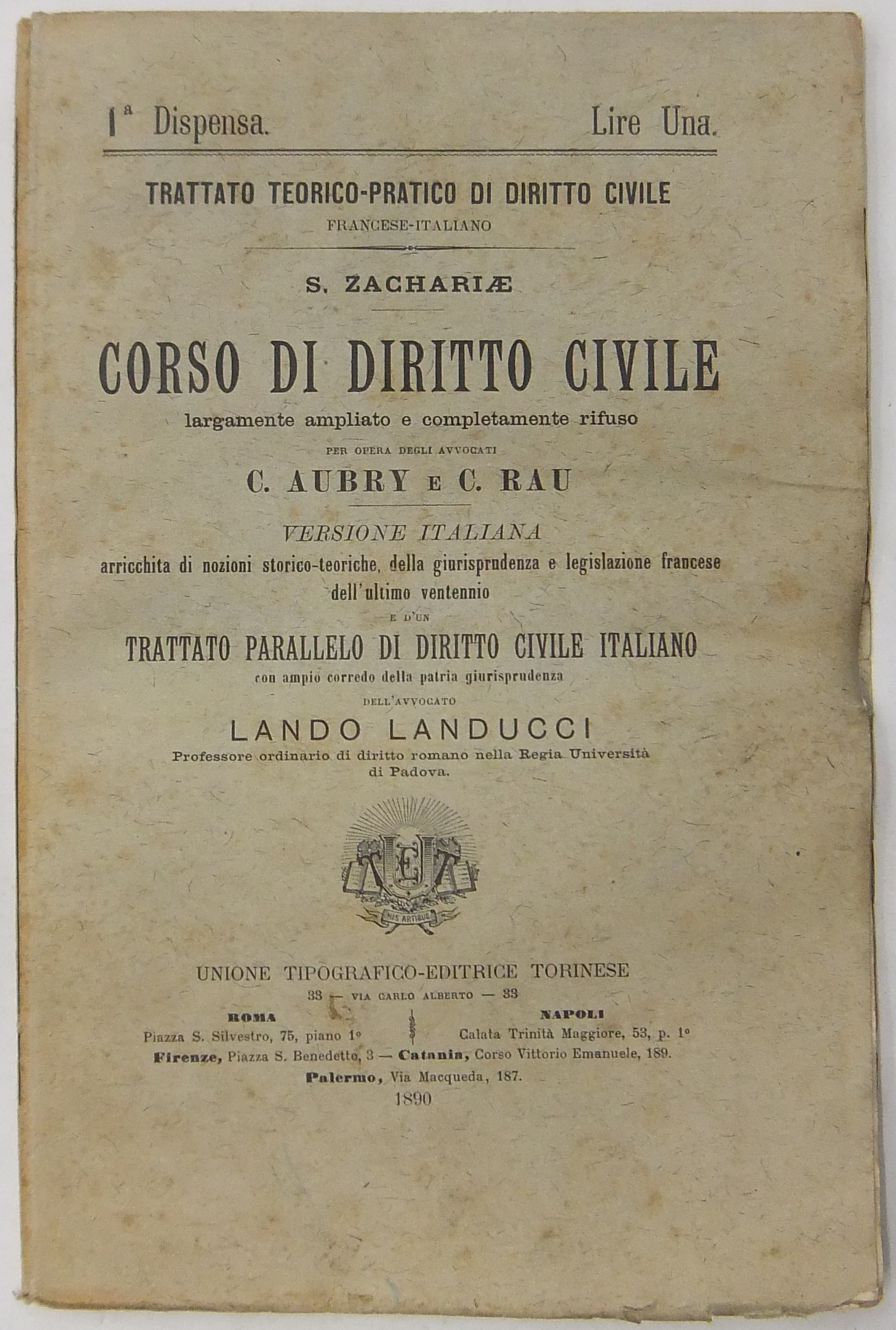 Corso di diritto civile largamente ampliato e completamente rifuso per …