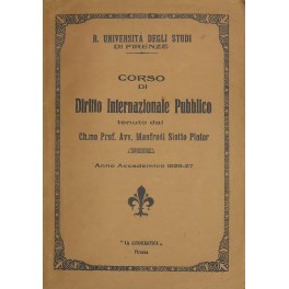 Corso di diritto internazionale pubblico. Anno accademico 1926-27