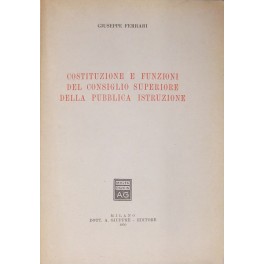 Costituzione e funzioni del Consiglio superiore della pubblica istruzione