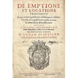 De emptione et locatione. Tractatus In quo earum quidditates, substantiae, …
