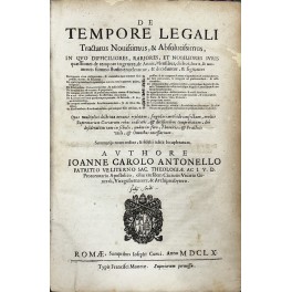 De tempore legali. Tractatus novissimus, & absolutissimus, in quo difficiliores, …