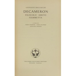 Decameron. Filocolo Ameto Fiammetta. A cura di Enrico Bianchi Carlo …