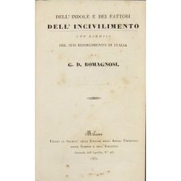 Dell'indole e dei fattori dell'incivilimento con esempio del suo risorgimento …