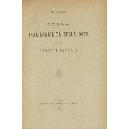 Della inalienabilità della dote e dei frutti dotali. UNITO A: …