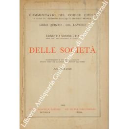 Delle società. Trasformazione e fusione delle società. Società costituite all'estero …