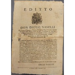 Editto Don Diego Naselli. Invito alla denuncia presso le Autorita …