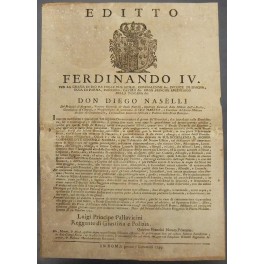 Editto Ferdinando IV. Obbligo per locandieri, osti e albergatori di …