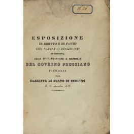 Esposizione di diritto e di fatto con autentici documenti in …