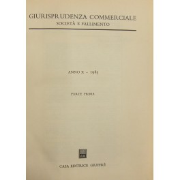 Giurisprudenza Commerciale. Societa e fallimento. Anno X - 1983