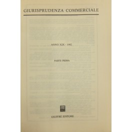 Giurisprudenza Commerciale. Societa e fallimento. Anno XIX - 1992