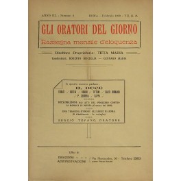 Gli oratori del giorno. Rassegna mensile d'eloquenza. Anno III, Numero …