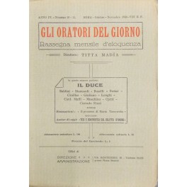 Gli oratori del giorno. Rassegna mensile d'eloquenza. Anno IV - …