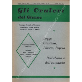 Gli oratori del giorno. Rassegna mensile d'eloquenza. Anno XLIII - …