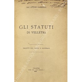 Gli statuti di Velletri tradotti dal latino e illustrati