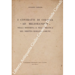 I contratti di colonia ad meliorandum nella dottrina e nella …