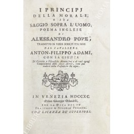 I principj della morale o sia saggio sopra l'uomo, poema …