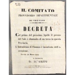 Il Comitato Provvisorio Dipartimentale di Treviso. Decreta la riduzione di …