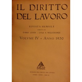 Il Diritto del lavoro. Volume IV - 1930