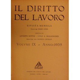 Il Diritto del lavoro. Volume IX - 1935