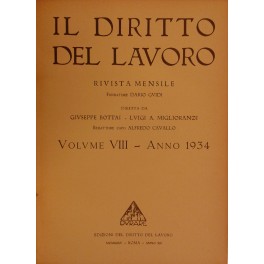 Il Diritto del lavoro. Volume VIII - 1934