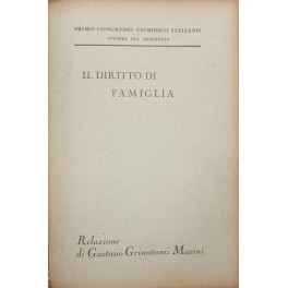 Il diritto di famiglia. Primo congresso giuridico italiano. Ottobre del …
