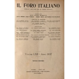 Il Foro Italiano. Fondato nell'anno 1876 da Enrico Scialoja. Anno …