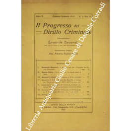 Il Progresso del Diritto Criminale. Rivista mensile diretta da Emanuele …