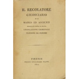 Il regolatore giudiciario dei Maires ed aggiunti modellato sopra la …