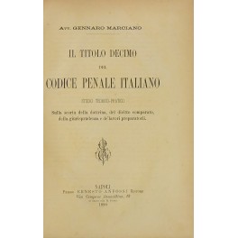 Il Titolo X del codice penale italiano. Studio teorico-pratico sulla …