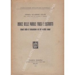 Indice delle parole frasi costrutti ritenuti indizio di interpolazione nei …