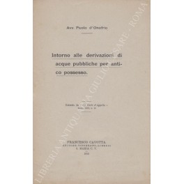 Intorno alle derivazioni di acque pubbliche per antico possesso