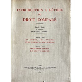 Introduction a l'etude du droit compare. Recueil d'etudes en l'honneur …