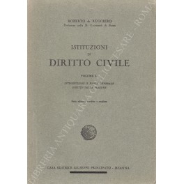 Istituzioni di diritto civile. Vol. I - Introduzione e parte …