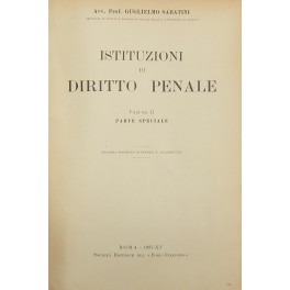 Istituzioni di diritto penale. Parte speciale