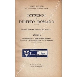 Istituzioni di diritto romano. Vol. I - Introduzione. Diritto delle …