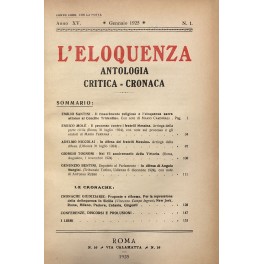 L'eloquenza. Antologia, critica, cronaca. Anno XV - 1925