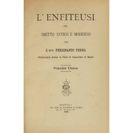 L'enfiteusi nel diritto antico e moderno