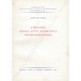L'errore negli atti giuridici internazionali