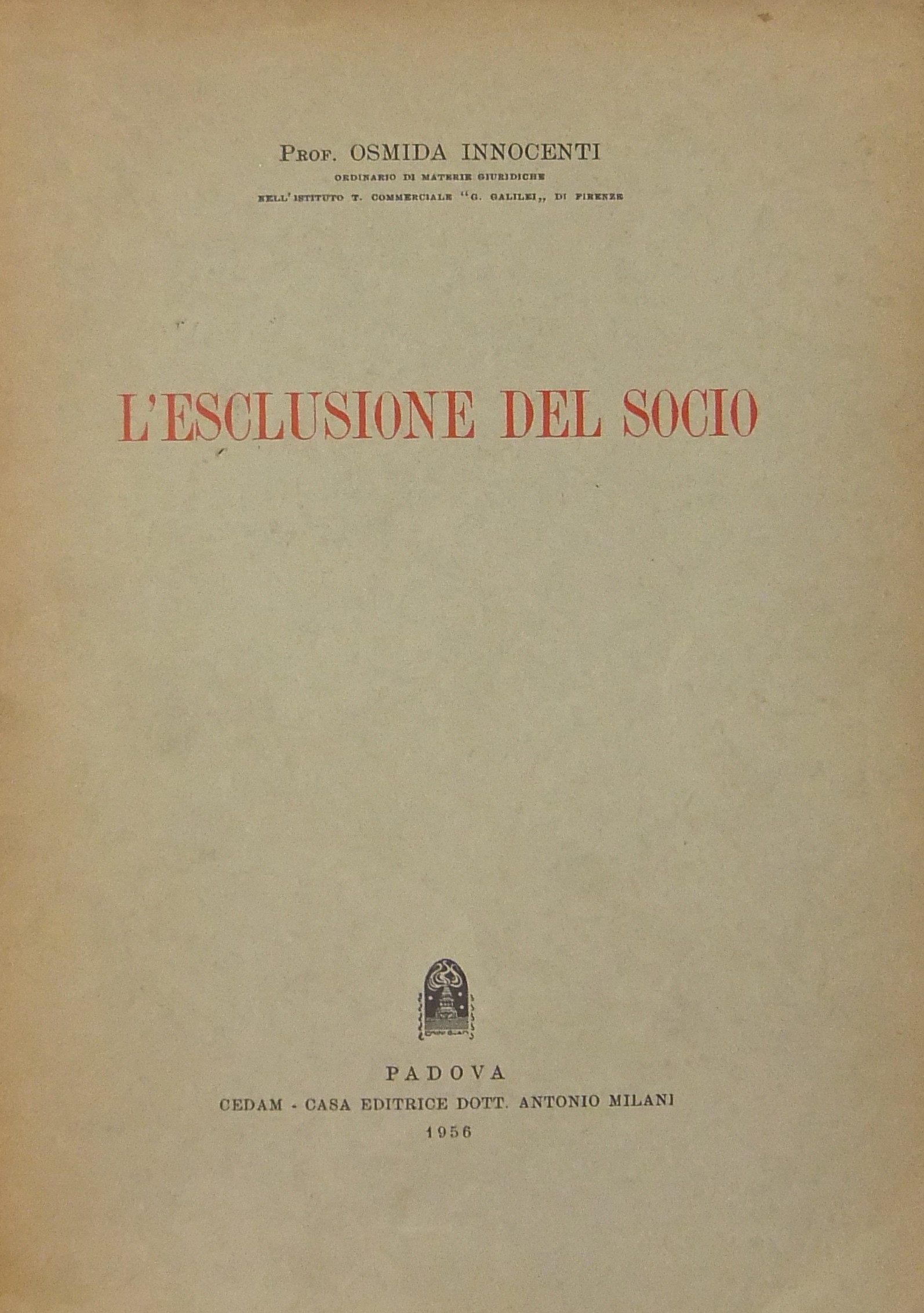 L'esclusione del socio