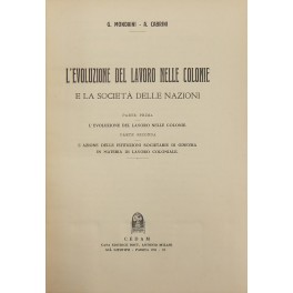 L'evoluzione del lavoro nelle colonie e la societa delle nazioni. …